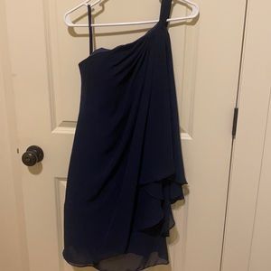 Formal one shoulder navy dress